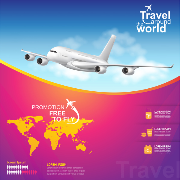 Travel around the world business template vector 03