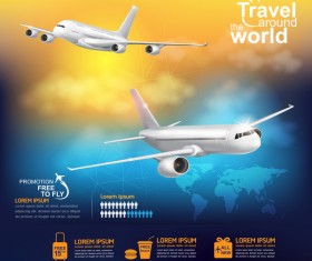 Travel around the world business template vector 04