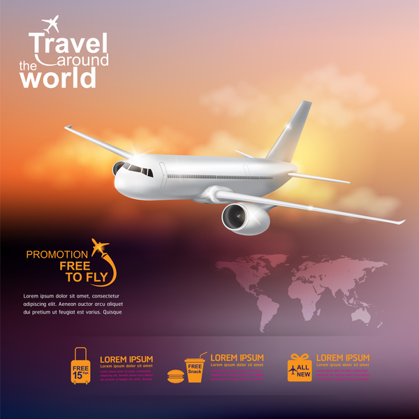 Travel around the world business template vector 06