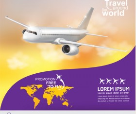 Travel around the world business template vector 07