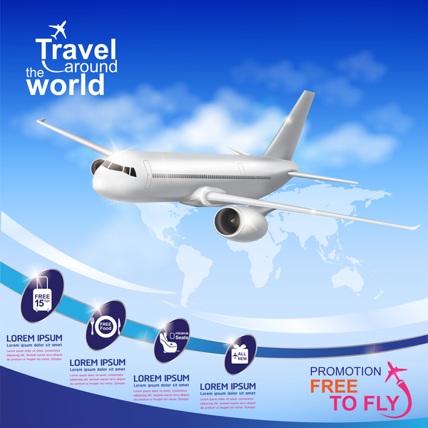 Travel around the world business template vector 09