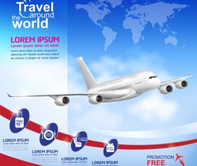 Travel around the world business template vector 11