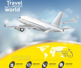 Travel around the world business template vector 12