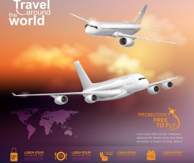 Travel around the world business template vector 14