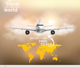 Travel around the world business template vector 16