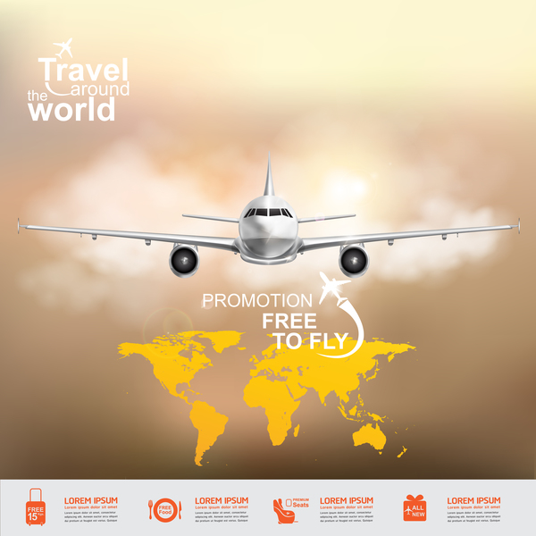 Travel around the world business template vector 16