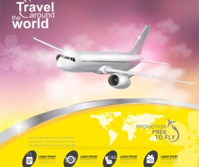 Travel around the world business template vector 17