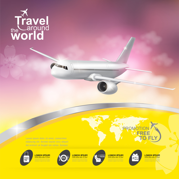 Travel around the world business template vector 17