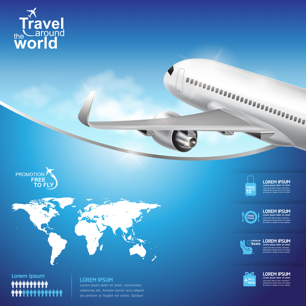 Travel around the world business template vector 18
