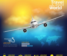Travel around the world business template vector 21