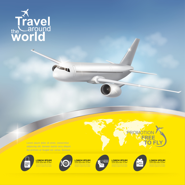 Travel around the world business template vector 22