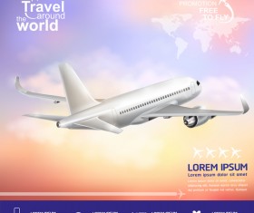 Travel around the world business template vector 23