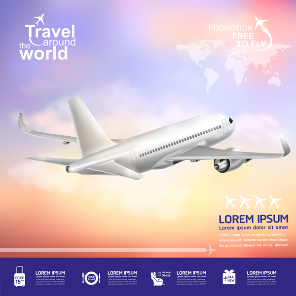 Travel around the world business template vector 23