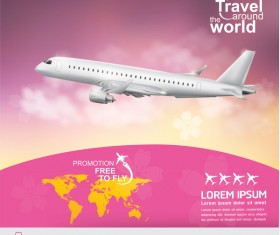 Travel around the world business template vector 24