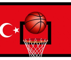 Turkish styles basketball background vector 01