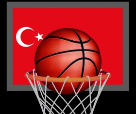Turkish styles basketball background vector 02