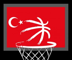 Turkish styles basketball background vector 04