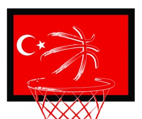 Turkish styles basketball background vector 05