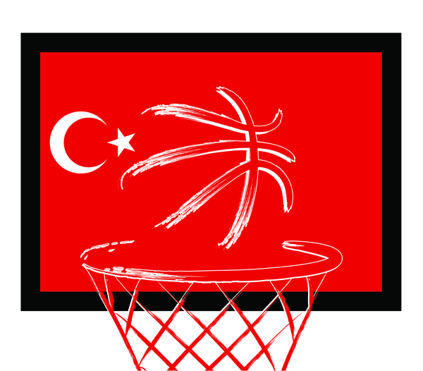 Turkish styles basketball background vector 05