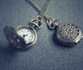 Two old pocket watch on the table Stock Photo
