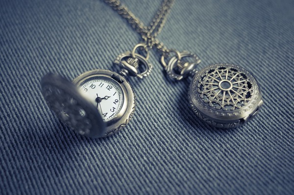 Two old pocket watch on the table Stock Photo