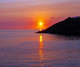 Tyrrhenian Sea beautiful sunset Stock Photo