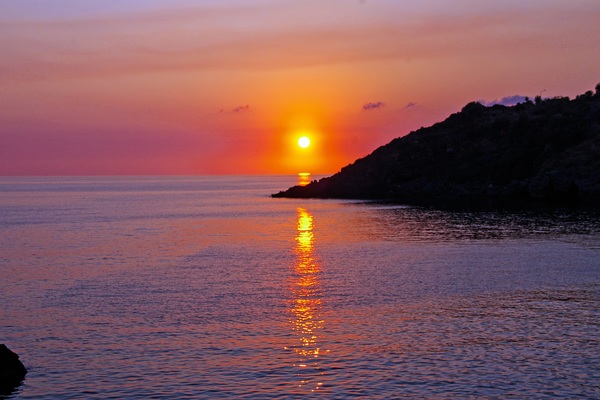 Tyrrhenian Sea beautiful sunset Stock Photo