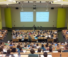 University Classroom Meeting Stock Photo