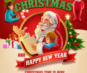 Vector 2017 christmas poster template vector 01