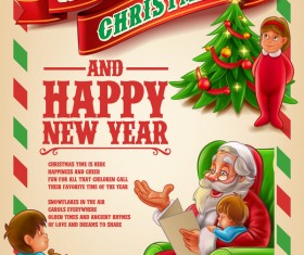 Vector 2017 christmas poster template vector 02