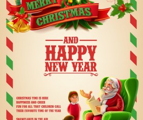Vector 2017 christmas poster template vector 03