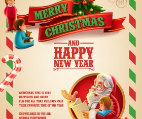 Vector 2017 christmas poster template vector 04