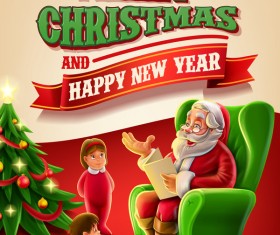 Vector 2017 christmas poster template vector 05