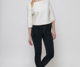 Wearing a different clothing beautiful female model Stock Photo 02