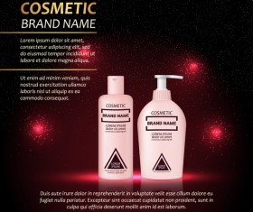 Wine red cosmetic advertising poster template vector 02