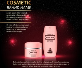 Wine red cosmetic advertising poster template vector 04