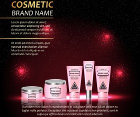 Wine red cosmetic advertising poster template vector 06