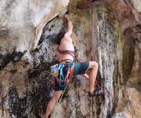 Young climbers climbing Stock Photo 01