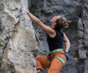 Young climbers climbing Stock Photo 03