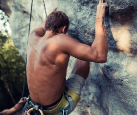 Young climbers climbing Stock Photo 06