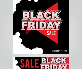 black friday poster with banner template vector material 01