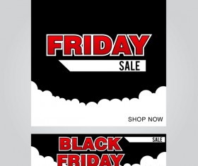 black friday poster with banner template vector material 02