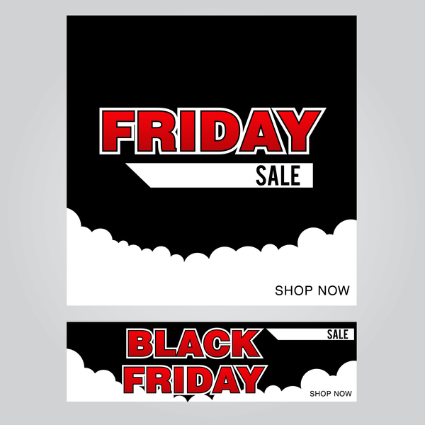 black friday poster with banner template vector material 02