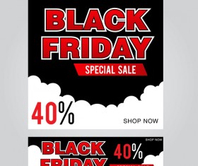 black friday poster with banner template vector material 04