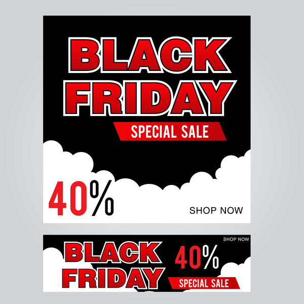 black friday poster with banner template vector material 04