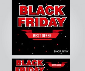 black friday poster with banner template vector material 06