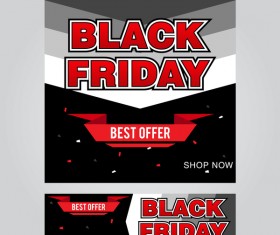 black friday poster with banner template vector material 07