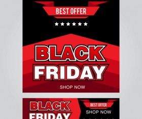 black friday poster with banner template vector material 08