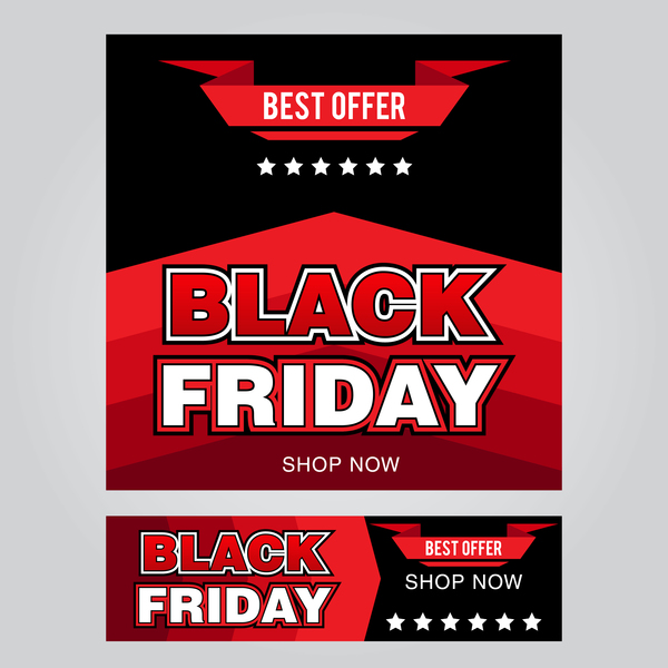 black friday poster with banner template vector material 08