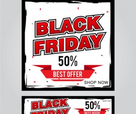 black friday poster with banner template vector material 09